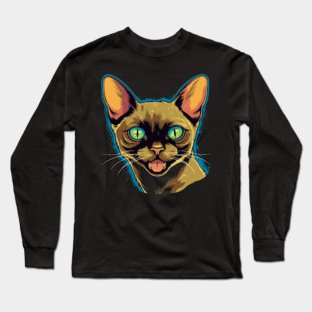 Tonkinese Cat Smiling Long Sleeve T-Shirt by JH Mart